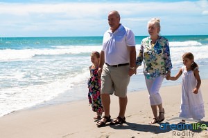 Williams family on the beach